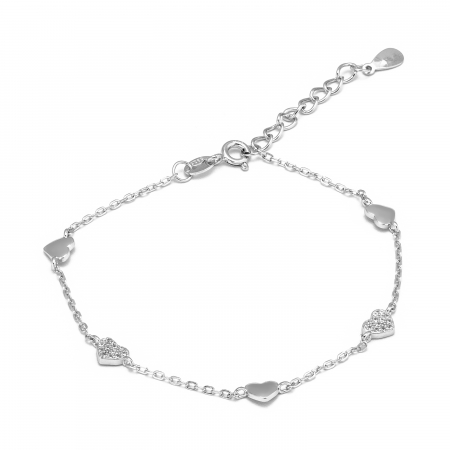 Bratari din argint cu piatra - Bratara din argint 925 rodiat , Piatra: cubic zirconia, Culoare: transparenta, Sonis Silver