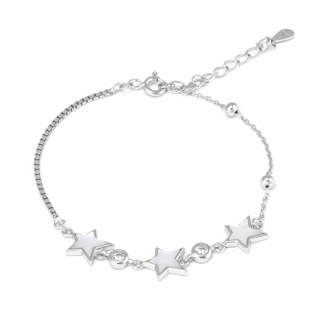 BRATARI - Bratara din argint 925 rodiat , Piatra : sidef si zirconia fatetata , Culoare: sidef si transparent , Sonis Silver