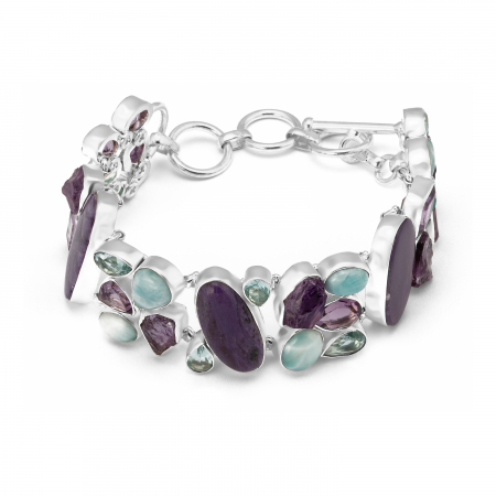 BRATARI - Bratara din argint 925 ,Piatra : ametist, turquoise si zirconia fatetata , Culoare : multicolor , Sonis Silver