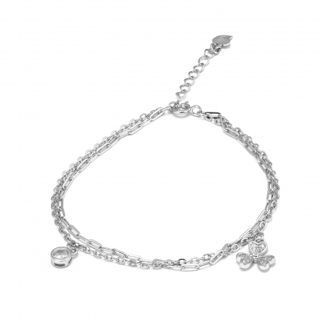 Bratari din argint cu piatra - Bratara din argint 925 rodiat ,Piatra: zirconia fatetata si cubic zircona, Culoare: transparenta ,  Sonis Silver