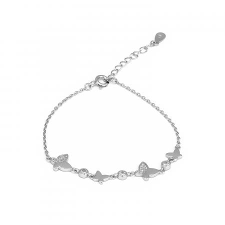 Bratari din argint cu piatra - Bratara din argint 925 rodiat, Piatra : zirconia fatetata  si cubic zirconia , Culoare : transparenta ,  Sonis Silver