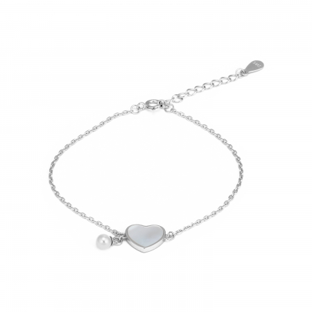 BRATARI - Bratara din argint 925 rodiat ,Piatra : sidef si perla de laborator ,Culoare ; sidef si alb,   Sonis Silver