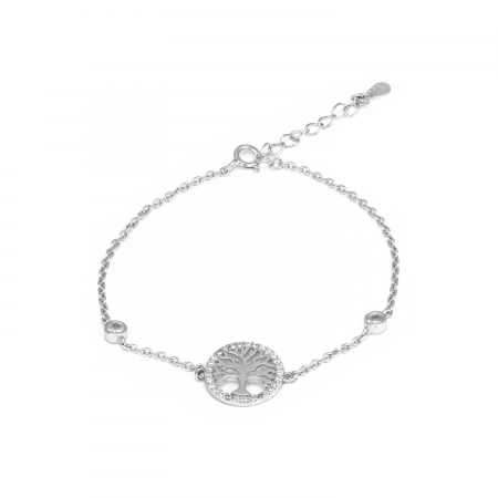 Bratari din argint cu piatra - Bratara din argint 925 rodiat , Piatra : zirconia fatetata si cubic zirconia , Culoare : transparenta, Sonis Silver