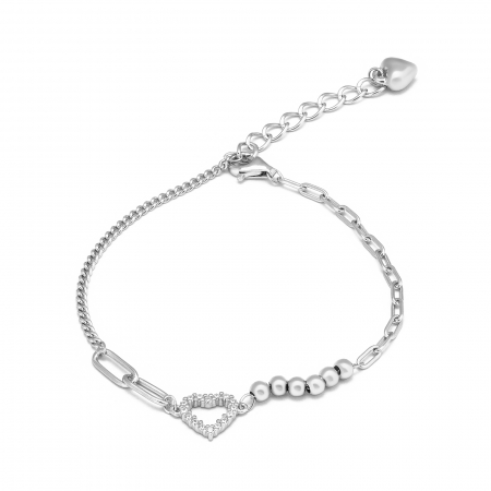 Bratari din argint cu piatra - Bratara din argint 925 rodiat ,Piatra: cubic zirconia, Culoare: transparenta, Sonis Silver