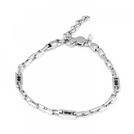 Bratari din argint pentru EL - Bratara din argint 925 rodiat ,Piatra: onix , Culoare: negru,  Sonis Silver