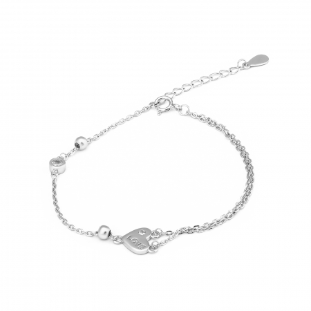 Bratari din argint cu piatra - Bratara din argint 925 rodiat ,Piatra : zirconia fatetata si  cubic zirconia , Culoare : transparenta , Sonis Silver