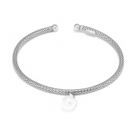 BRATARI - Bratara fixa  din argint 925 rodiat , Piatra : perla de laborator , Culoare : alb , Sonis Silver