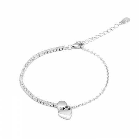 BRATARI - Bratara din argint 925 rodiat , Piatra : zirconia fatetata , Culoare ; transparenta , Sonis Silver