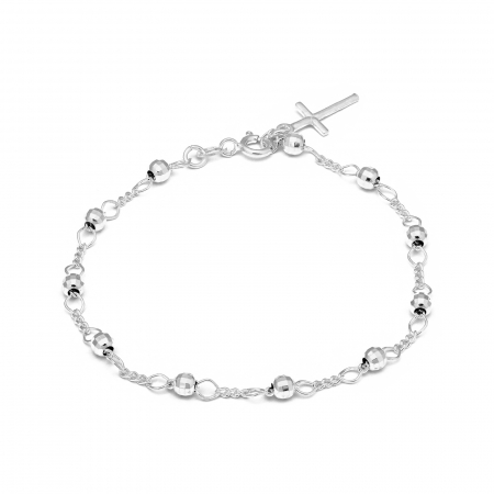 Bratari din argint fara piatra - Bratara  tip '' rozariu " din argint 925 , Sonis Silver