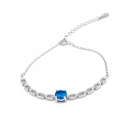 BRATARI - Bratara din argint 925 rodiat , Piatra : zirconia fatetata , Culoare : albastru ,Sonis Silver