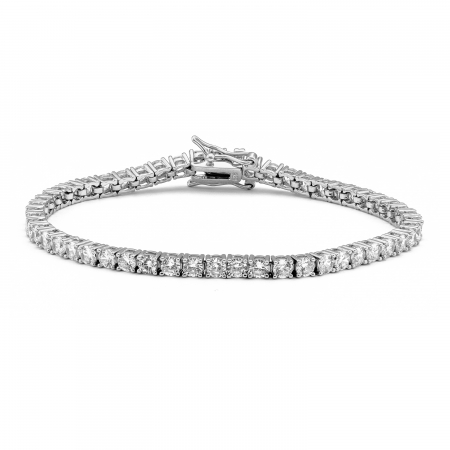 BRATARI - Bratara tip " Tennis " din argint 925 rodiat , Piatra : zirconia fatetata , Culoare : transparenta ,