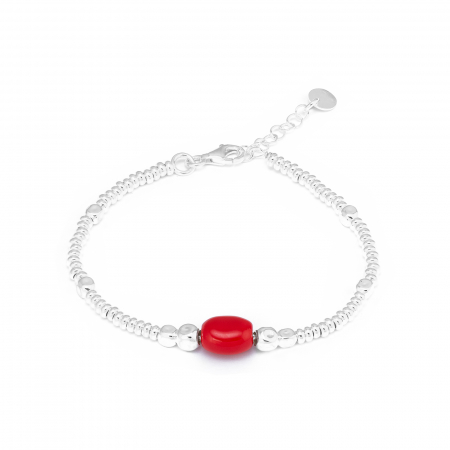 BRATARI - Bratara din argint 925, Piatra : coral , Culoare : rosu ,Sonis Silver