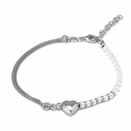 BRATARI - Bratara din argint 925 rodiat , Piatra : perla de laborator , Culoare : alb  Sonis Silver