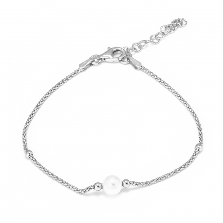 BRATARI - Bratara din argint 925 rodiat , Piatra : perla de laborator , Culoare : alb ,  Sonis Silver