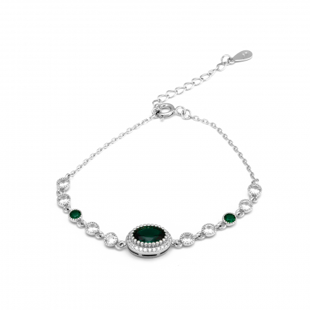BRATARI - Bratara din argint 925rodiat , Piatra : zirconia fatetata  , Culoare : verde si transparent ,