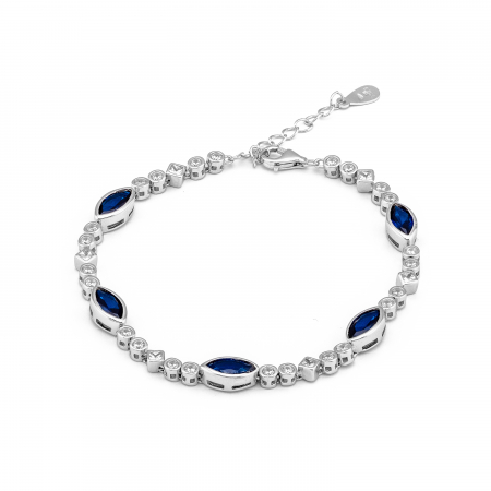 BRATARI - Bratara din argint 925 rodiat , Piatra : zirconia fatetata , Culoare : transparent si albastru ,