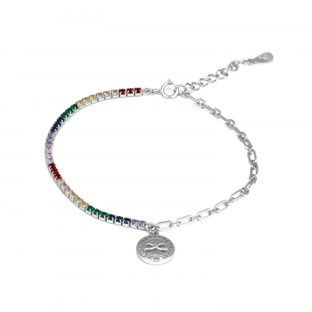 BRATARI - Bratara tip "Tennis " din argint 925 rodiat , Piatra : cubic zirconia , Culoare : multicolor ,Sonis Silver