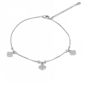 Bratari din argint pentru glezna - Bratara din argint 925 rodiat pentru glezna, Piatra: cubic zirconia, Sonis Silver