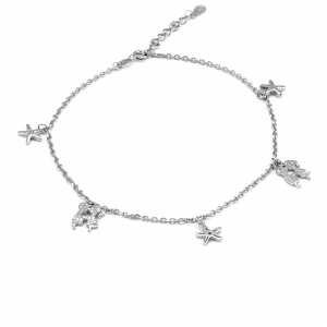 Bratari din argint pentru glezna - Bratara din argint 925 rodiat pentru glezna, Piatra: cubic zirconia, Sonis Silver