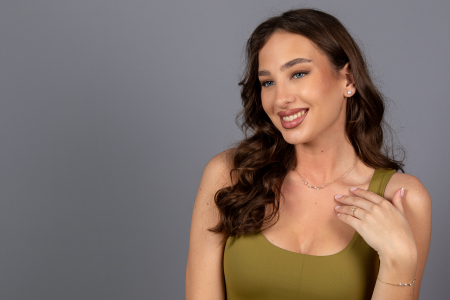 Bratara din aur 585/ 14 kt, Piatra: perla de laborator, Culoare: alb [2]