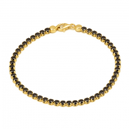 Bratari pentru EA - Bratara tip ''Tennis'' din aur 585/ 14 kt, Piatra: zirconia fatetata, Culoare: negru
