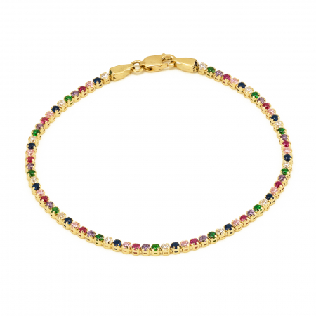 Bratari pentru EA - Bratara tip ''Tennis'' din aur 585/ 14 kt, Piatra: zirconia fatetata, Culoare: multicolor