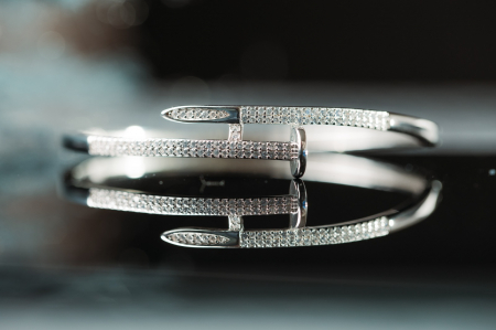 Bratara fixa, din argint 925 rodiat, Piatra: cubic zirconia, Culoare: transparenta, Sonis Silver [3]