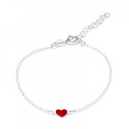 Bratari- COPII - Bratara pentru copii , din argint 925 , Piatra : email, Culoare: rosu,Sonis Silver