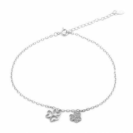 Bratari din argint pentru glezna - Bratara pentru glezna, din argint 925 rodiat, Piatra: cubic zirconia, Culoare: transparenta, Sonis Silver