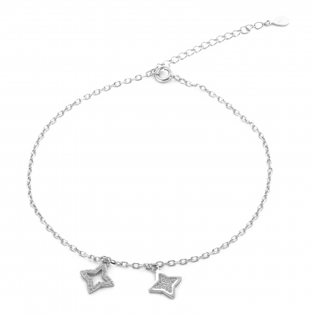 BRATARI PENTRU GLEZNA - Bratara pentru glezna, din argint 925 rodiat, Piatra: cubic zirconia,  Culoare: transparenta, Sonis Silver