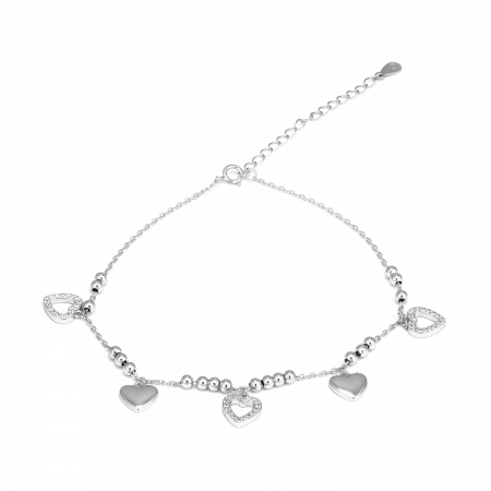 BRATARI - Bratara pentru glezna  din argint 925 rodiat , Piatra ; cubic zirconia , Culoare : transparenta , Sonis Silver