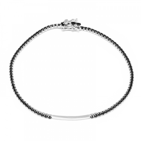 BRATARI - Bratara tip ''Tennis " din argint 925 rodiat , Piatra : onix fatetat , Culoare : negru , Sonis Silver