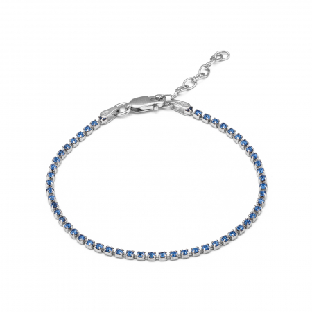 BRATARI - Bratara tip "Tennis'' din argint 925 rodiat, Piatra: zirconia fatetata, Culoare: albastru, Sonis Silver