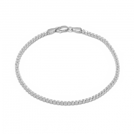 BIJUTERII DIN AUR - Bratara tip ''Tennis'' din aur alb 585/ 14 kt, Piatra: zirconia fatetata, Culoare: transparent