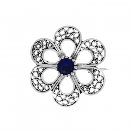 Produse - Brosa din argint 925, Piatra: zirconia fatetata, Culoare: albastru ,Sonis Silver