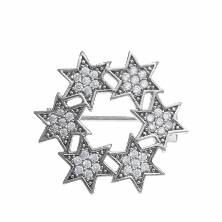 Brosa din argint 925, Piatra: cubic zirconia, Greutate: 3.39 gr, Culoare: transparenta, Cod:749#9P3 [0]