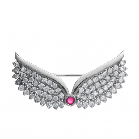 BROSE - Brosa din argint 925 rodiat, Piatra: zirconia fatetata si cubic zirconia, Culoare: roz inchis, Sonis Silver