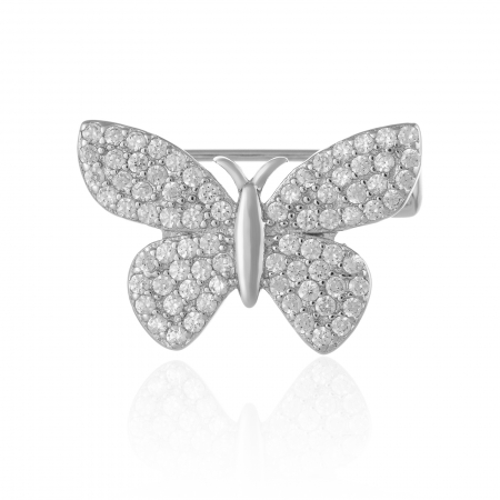 BROSE - Brosa din argint 925 rodiat, Piatra: cubic zirconia , Culoare: transparenta