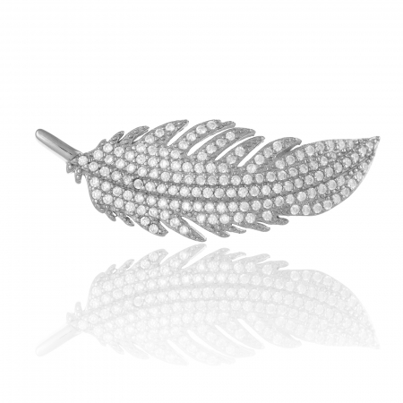 BROSE - Brosa din argint 925 rodiat, Piatra: zirconia fatetata si cubic zirconia, Culoare: transparent