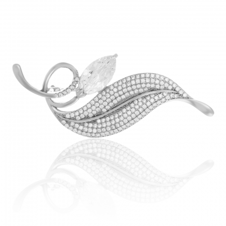 BROSE - Brosa din argint 925 rodiat  ,Piatra : zirconia fatetata si cubic zirconia ,