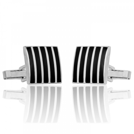BUTONI - Butoni din argint 925, Piatra: email, Culoare: negru, Sonis Silver