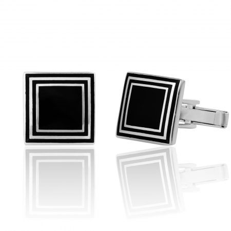 BUTONI - Butoni din argint 925 , Piatra : email , Culoare : negru , Sonis Silver
