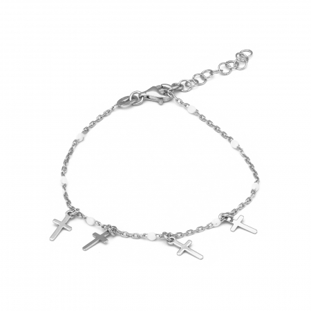 BRATARI - Bratara din argint 925 rodiat, Piatra: email, Culoare: alb, Sonis Silver