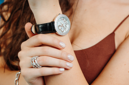 Ceas din argint 925 rodiat si curea din piele naturala ,  Sonis Silver [2]