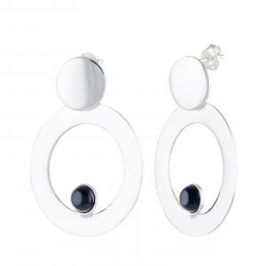 Cercei lungi - Cercei din argint 925, Piatra: onix,Culoare : negru ,Sonis Silver