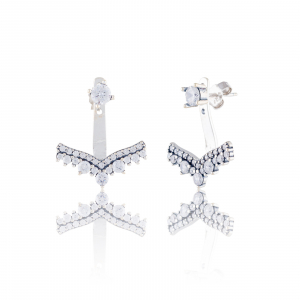 Cercei din argint 925, Piatra: zirconia fatetata si cubic zirconia,Culoare : transparenta , Sonis Silver [0]