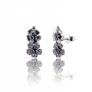 Cercei din argint 925 vintage , Piatra: cubic zirconia,Culoare :  roz, Sonis Silver [0]