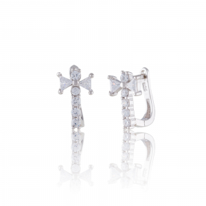 Cercei clasici - Cercei din argint 925, Piatra: cubic zirconia, Culoare: transparenta ,
