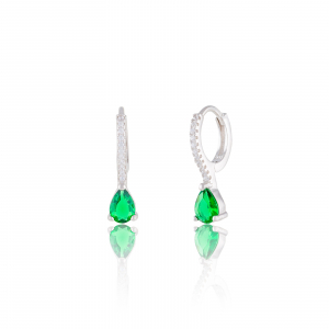 Cercei din argint 925, Piatra: zirconia fatetata si cubic zirconia, Culoare : alb si verde, Sonis Silver [0]