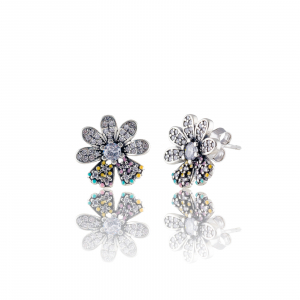 Cercei din argint 925 vintage , Piatra: zirconia fatetata si cubic zirconia, Culoare : multicolor , Sonis Silver [0]